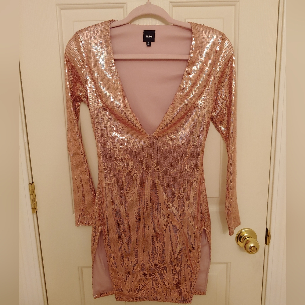 Nude Sequin Dress